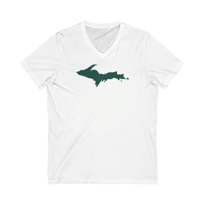 Michigan Upper Peninsula T-Shirt (w/ Green UP Outline) | Unisex V-Neck