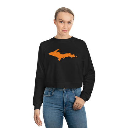 Michigan Upper Peninsula Sweatshirt (w/ Orange UP Outline) | Cropped Mid-Length