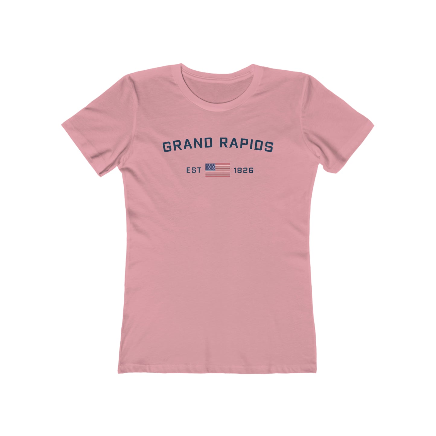 'Grand Rapids EST 1826' (w/USA Flag Outline) | Women's Boyfriend Cut