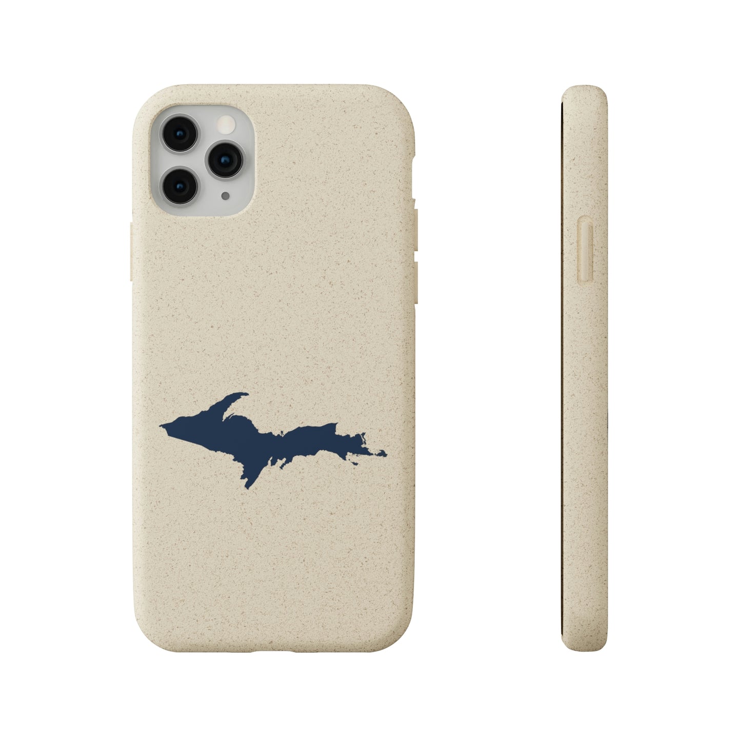 Michigan Upper Peninsula Biodegradable Phone Cases (w/ Navy UP Outline) | Apple iPhone