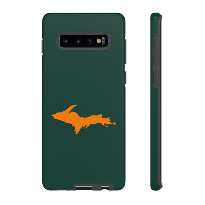 Michigan Upper Peninsula Tough Phone Case (Green w/ Orange UP Outline) | Samsung & Pixel Android