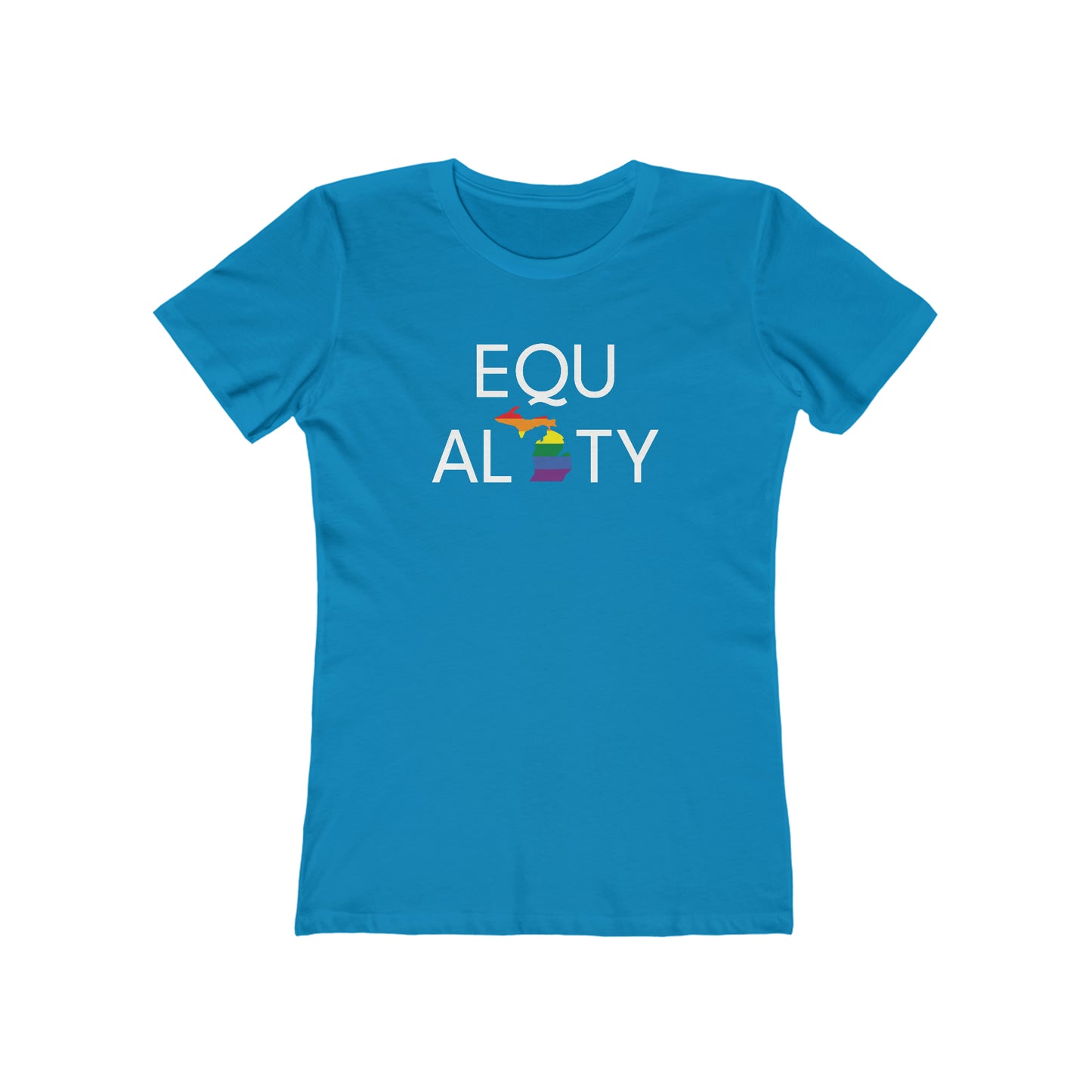 'Equality' T-Shirt (w/ LGBTQ Pride Colors) | Women's Boyfriend Cut