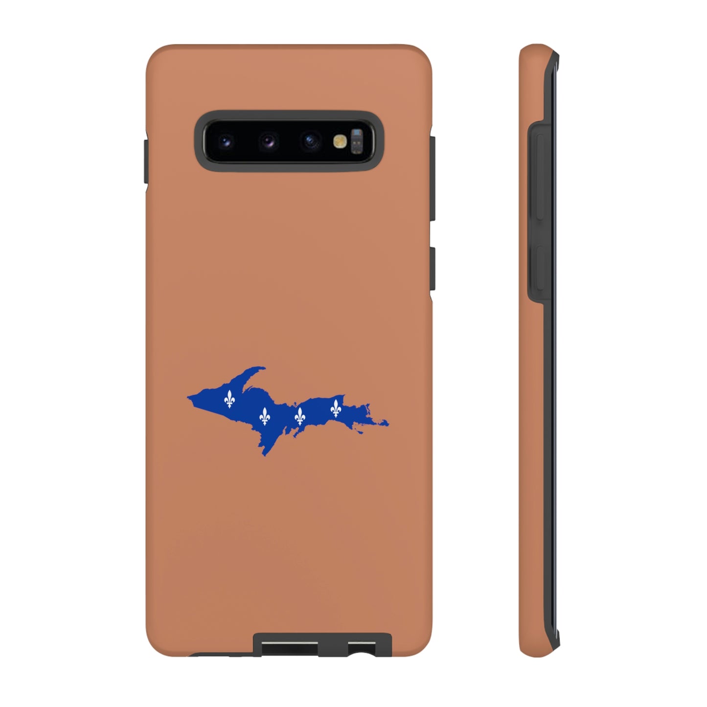 Michigan Upper Peninsula Tough Phone Case (Copper Color w/ UP Quebec Flag Outline) | Samsung & Pixel Android