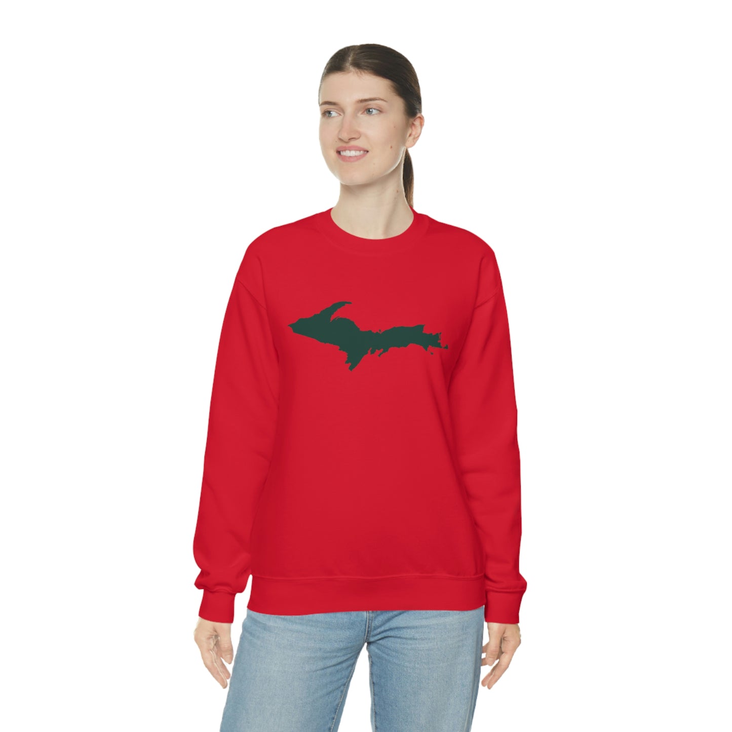 Michigan Upper Peninsula Sweatshirt (w/ Green UP Outline) | Unisex Standard