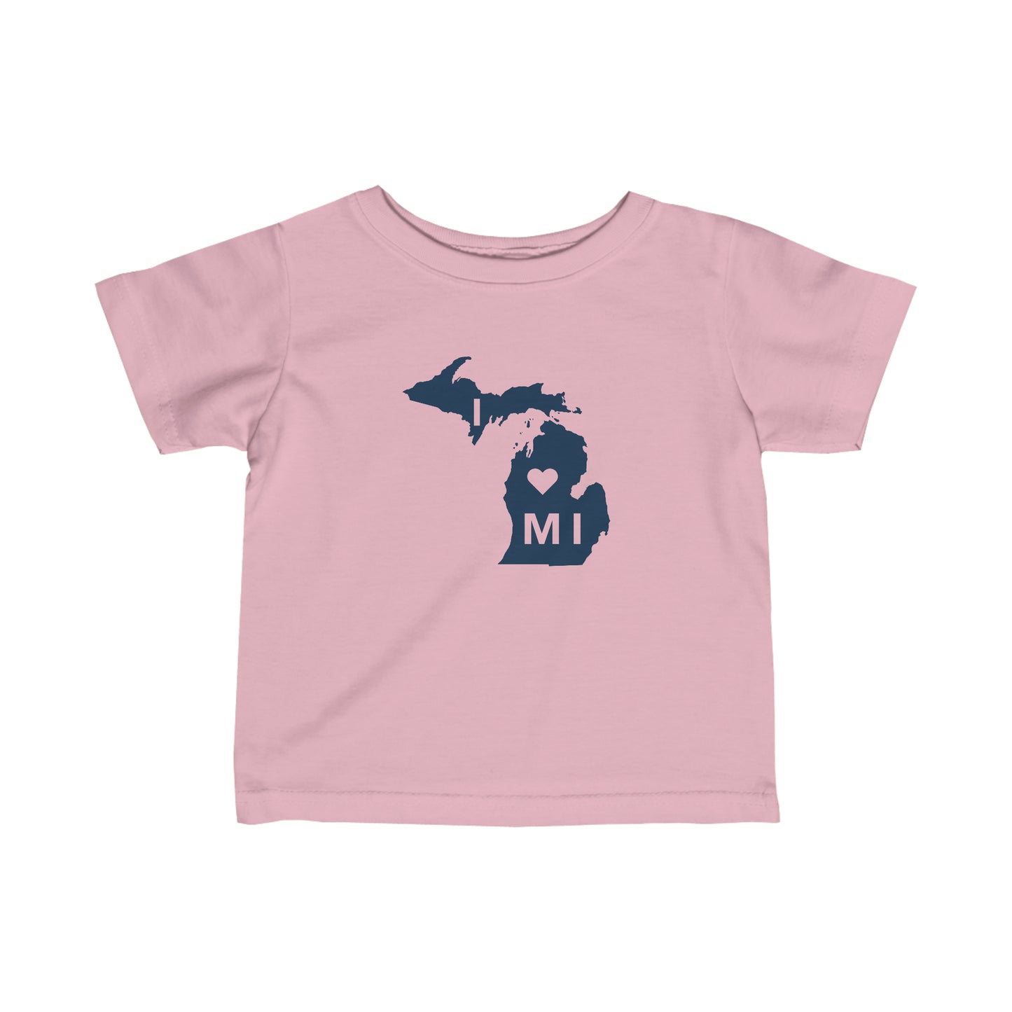 Michigan 'I ♡ MI' T-Shirt (Full Body Outline) |  Infant Short Sleeve