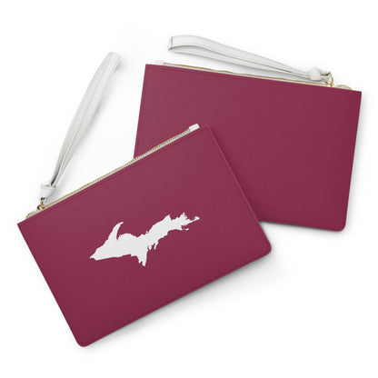 Michigan Upper Peninsula Clutch Bag (Ruby Red w/UP Outline)