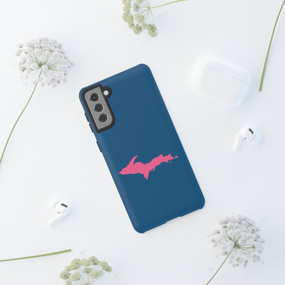 Michigan Upper Peninsula Tough Phone Case (Blueberry w/ Pink UP Outline) | Samsung & Pixel Android