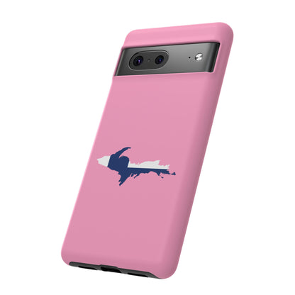 Michigan Upper Peninsula Tough Phone Case ('67 Caddie Pink w/ UP Finland Flag Outline) | Samsung & Pixel Android