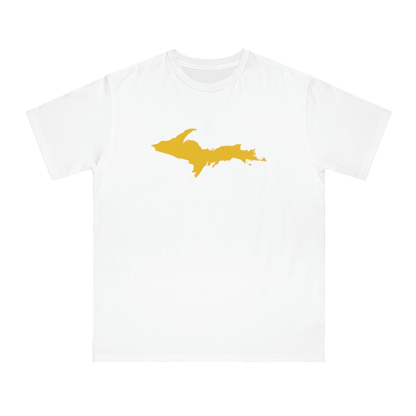 Michigan Upper Peninsula T-Shirt (w/ Gold UP Outline) | Organic Unisex