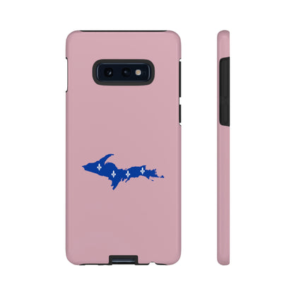 Michigan Upper Peninsula Tough Phone Case (Pink w/ UP Quebec Flag Outline) | Samsung & Pixel Android