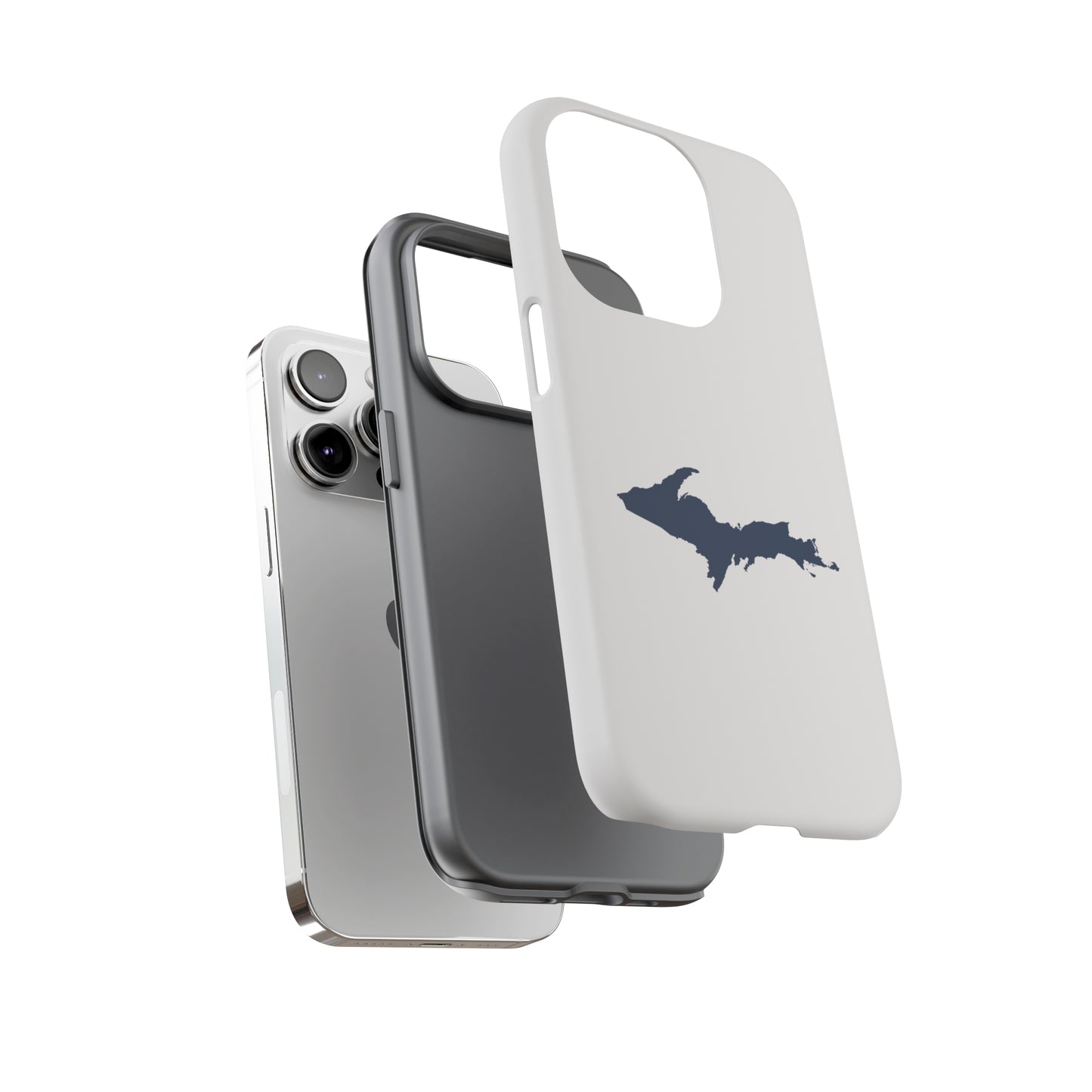 Michigan Upper Peninsula Tough Phone Case (Birch Bark White w/ UP Outline) | Apple iPhone