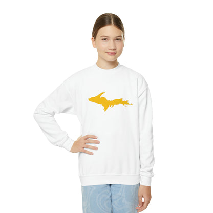 Michigan Upper Peninsula Youth Sweatshirt (w/ Gold UP Outline)