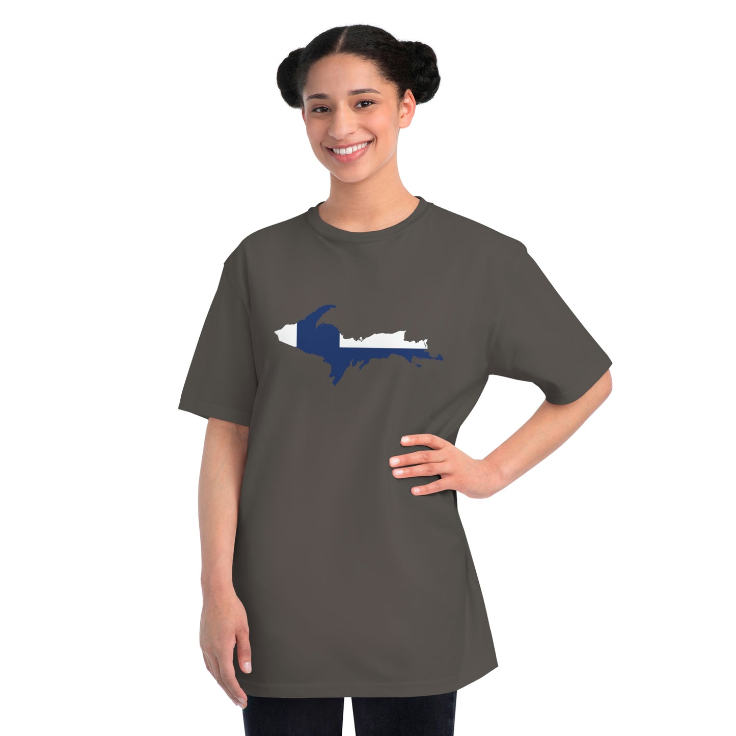 Michigan Upper Peninsula T-Shirt (w/ UP Finland Flag Outline) | Organic Unisex