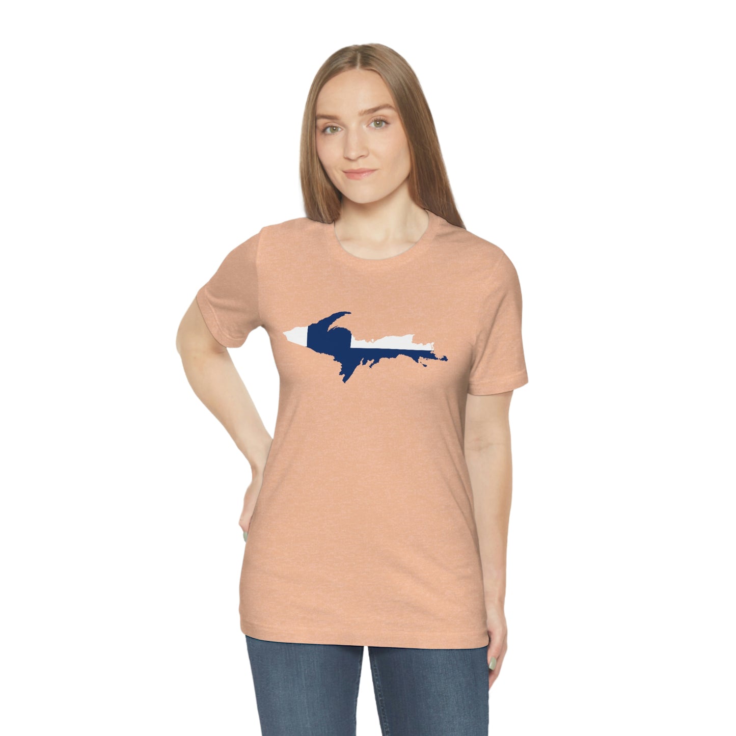 Michigan Upper Peninsula T-Shirt (w/ UP Finland Flag Outline) | Unisex Standard Fit