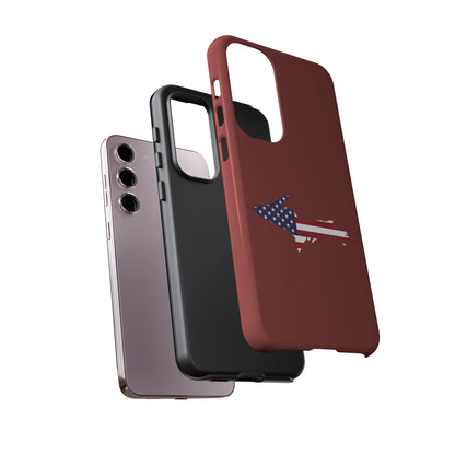 Michigan Upper Peninsula Tough Phone Case (Ore Dock Red w/ UP USA Flag Outline) | Samsung & Pixel Android