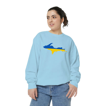 Michigan Upper Peninsula Sweatshirt (w/ UP Ukraine Outline) | Unisex Garment Dyed