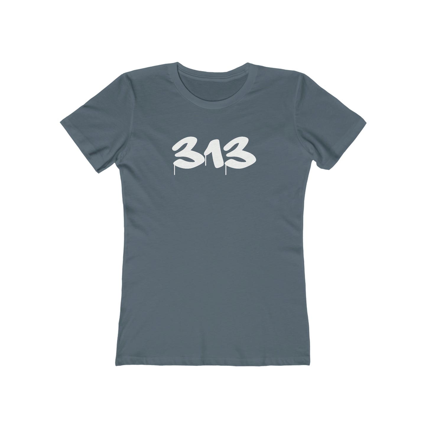 Detroit '313' T-Shirt (Tag Font) | Women's Boyfriend Cut