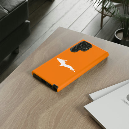 Michigan Upper Peninsula Tough Phone Case (Orange w/ UP Outline) | Samsung & Pixel Android