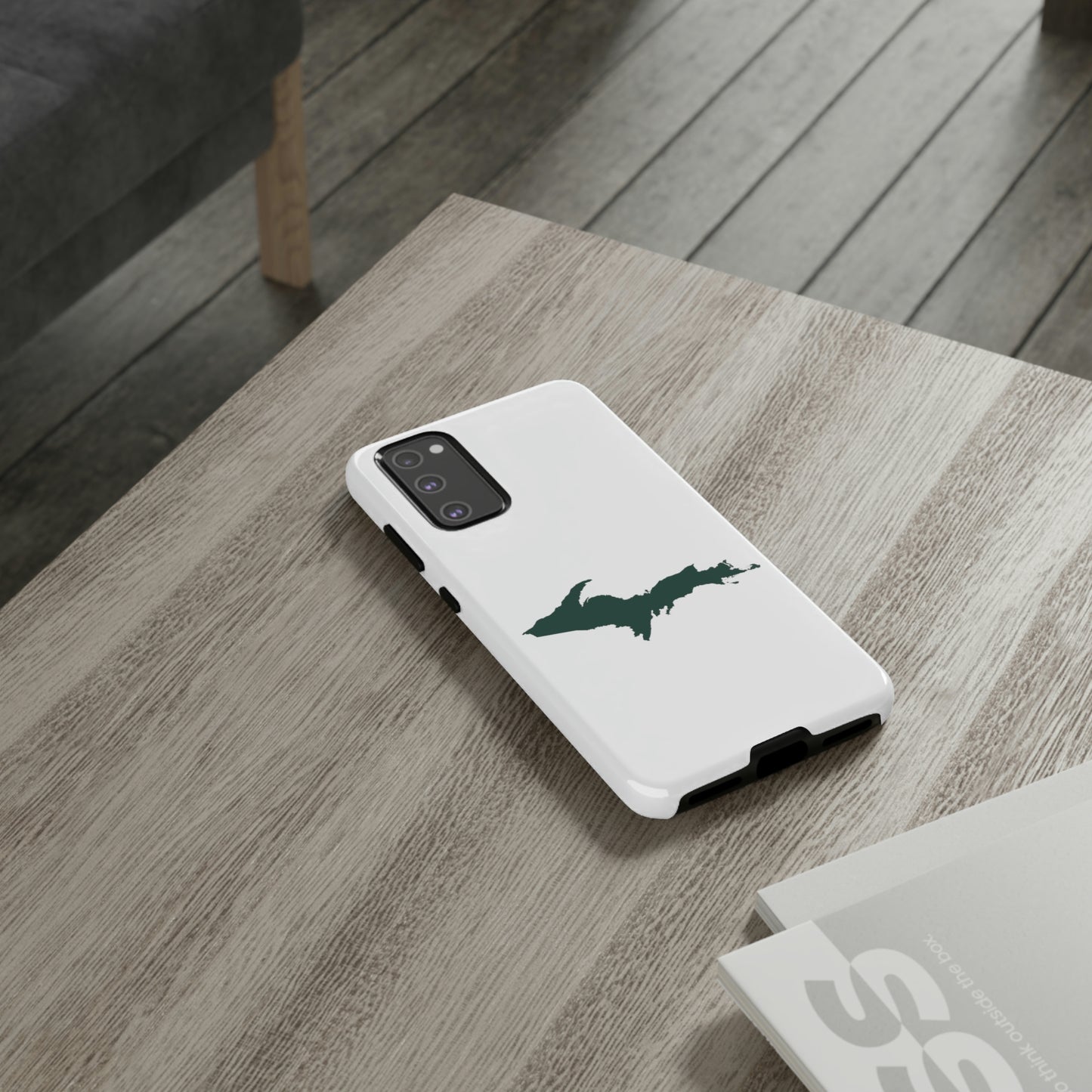 Michigan Upper Peninsula Tough Phone Case (w/ Green UP Outline) | Samsung & Pixel Android