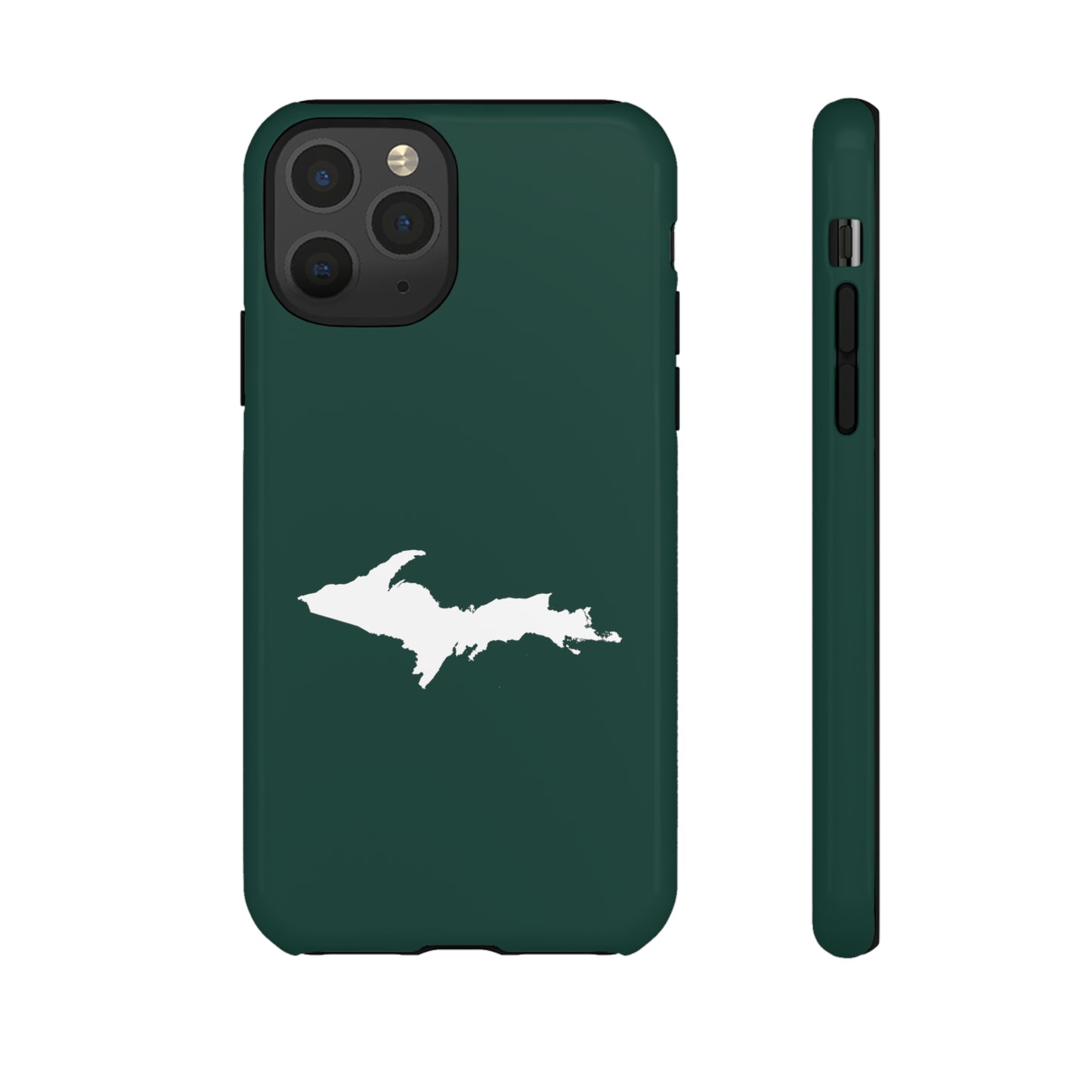 Michigan Upper Peninsula Tough Phone Case (Green w/ UP Outline) | Apple iPhone