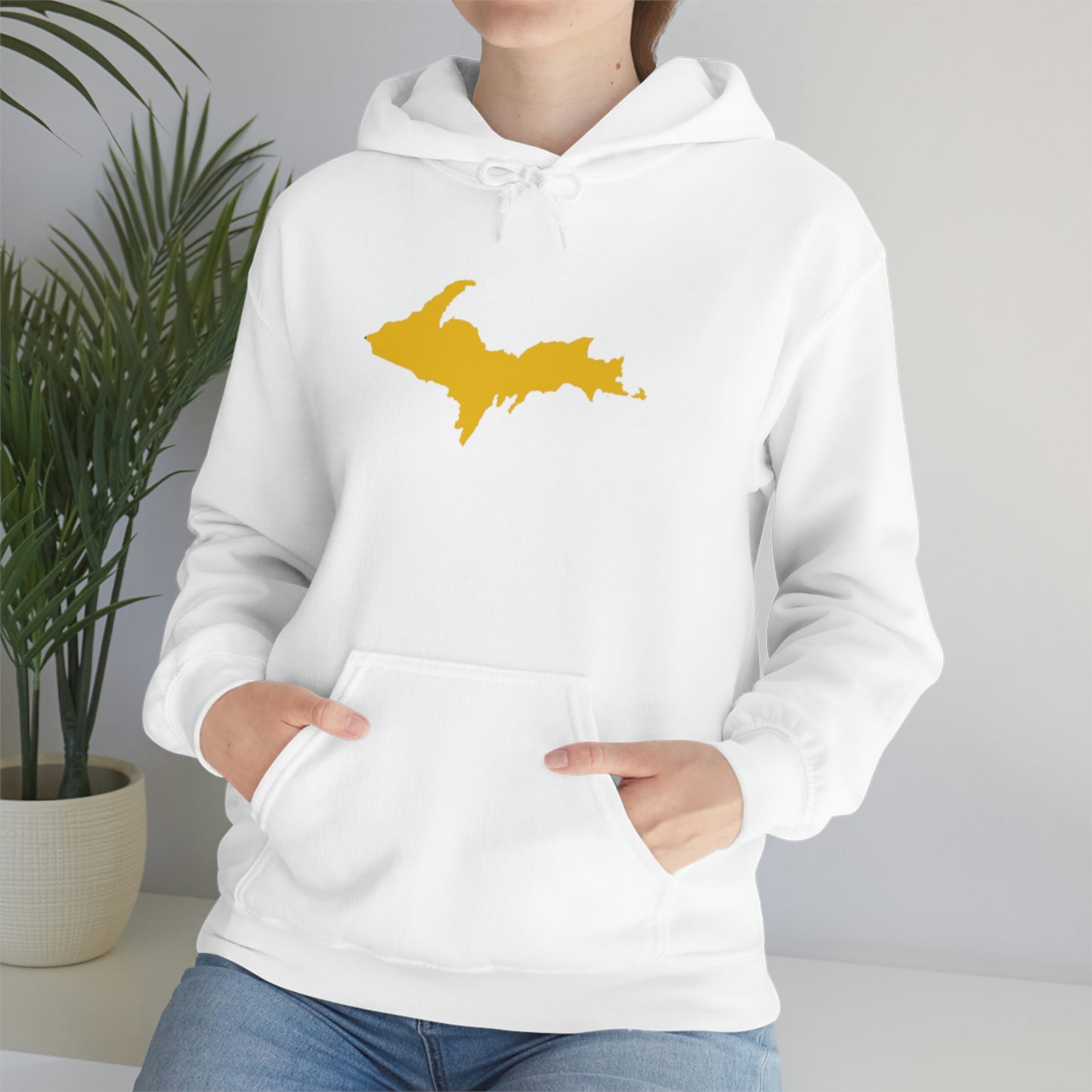 Michigan Upper Peninsula Hoodie (w/ Gold U.P. Outline) | Unisex Standard