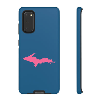 Michigan Upper Peninsula Tough Phone Case (Blueberry w/ Pink UP Outline) | Samsung & Pixel Android