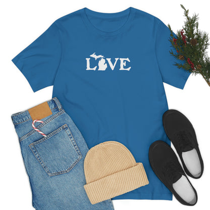 Michigan 'Love' T-Shirt (Woodcut Font) | Unisex Standard Fit