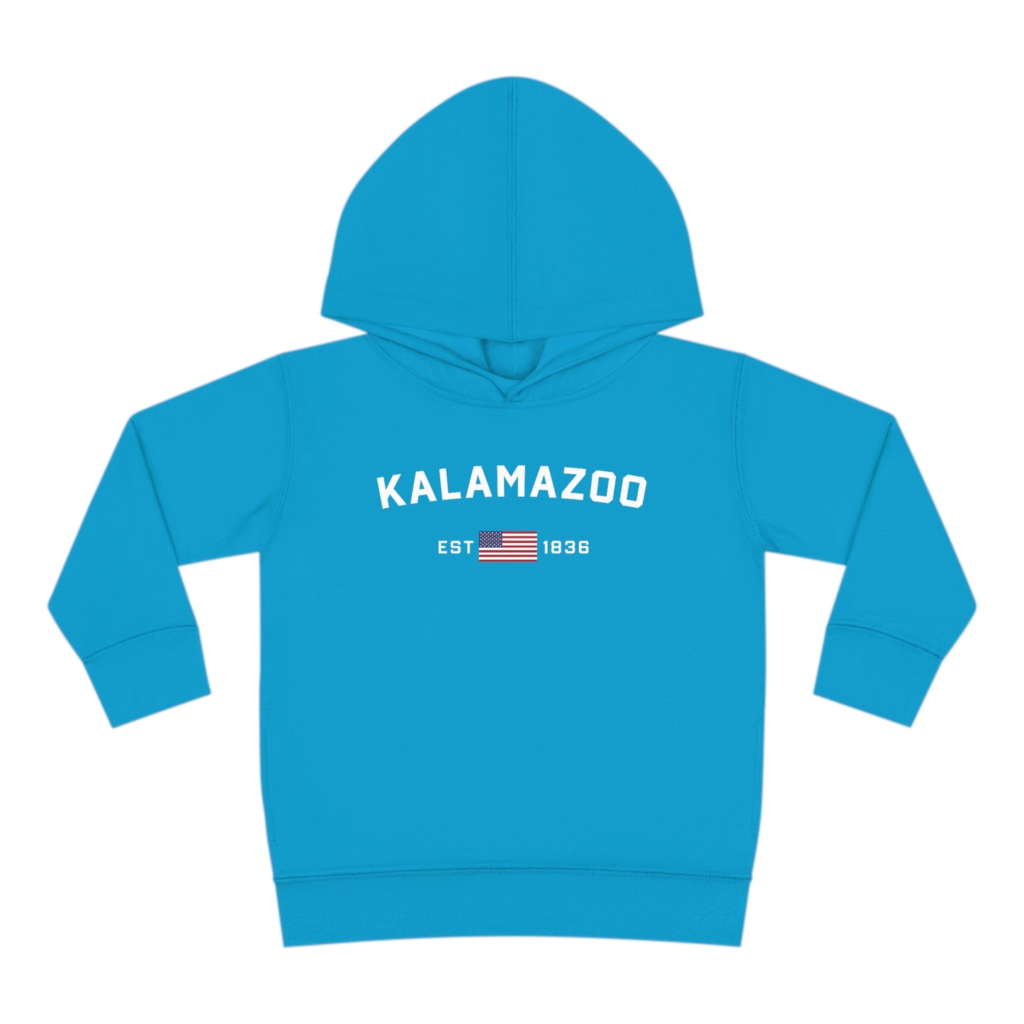 'Kalamazoo EST 1836' Hoodie (w/USA Flag Outline) | Unisex Toddler