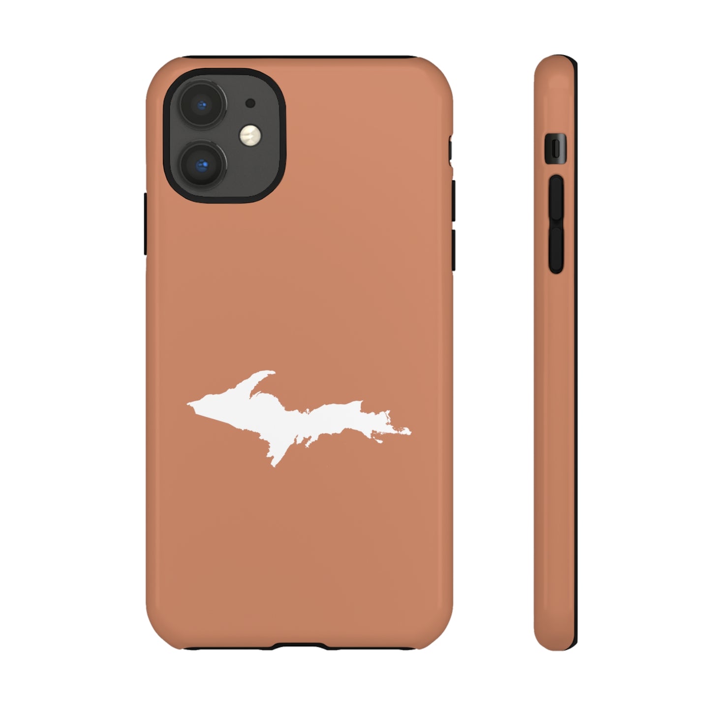 Michigan Upper Peninsula Tough Phone Case (Copper Color w/ UP Outline) | Apple iPhone