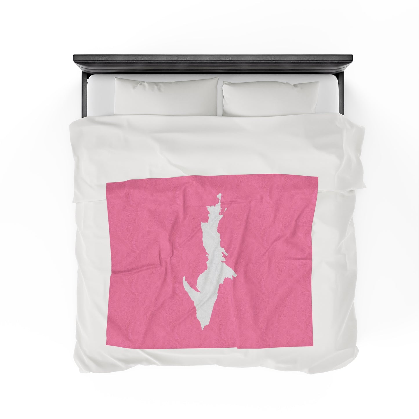 Michigan Upper Peninsula Plush Blanket (w/ UP Outline) | '67 Caddie Pink