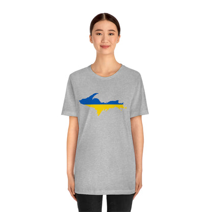 Michigan Upper Peninsula T-Shirt (w/ UP Ukraine Flag Outline) | Unisex Standard Fit