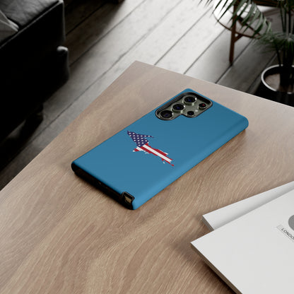 Michigan Upper Peninsula Tough Phone Case (Lake Michigan Blue w/ UP USA Flag Outline) | Samsung & Pixel Android