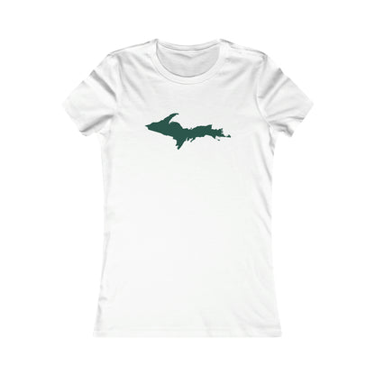 Michigan Upper Peninsula T-Shirt (w/ Green UP Outline) | Women's Slim Fit