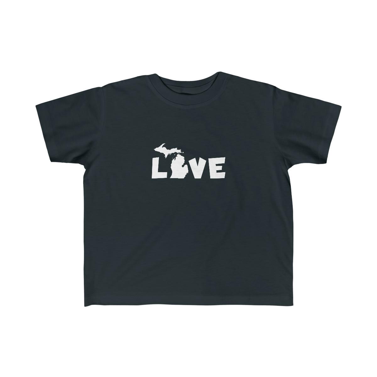 Michigan 'Love' T-Shirt  (Whimsical Sans Font) | Toddler Short Sleeve - Circumspice Michigan