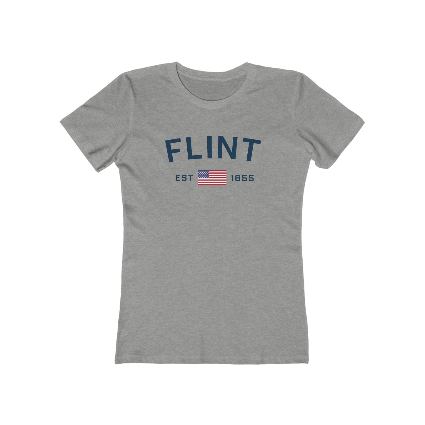 'Flint EST 1855' (w/USA Flag Outline) | Women's Boyfriend Cut