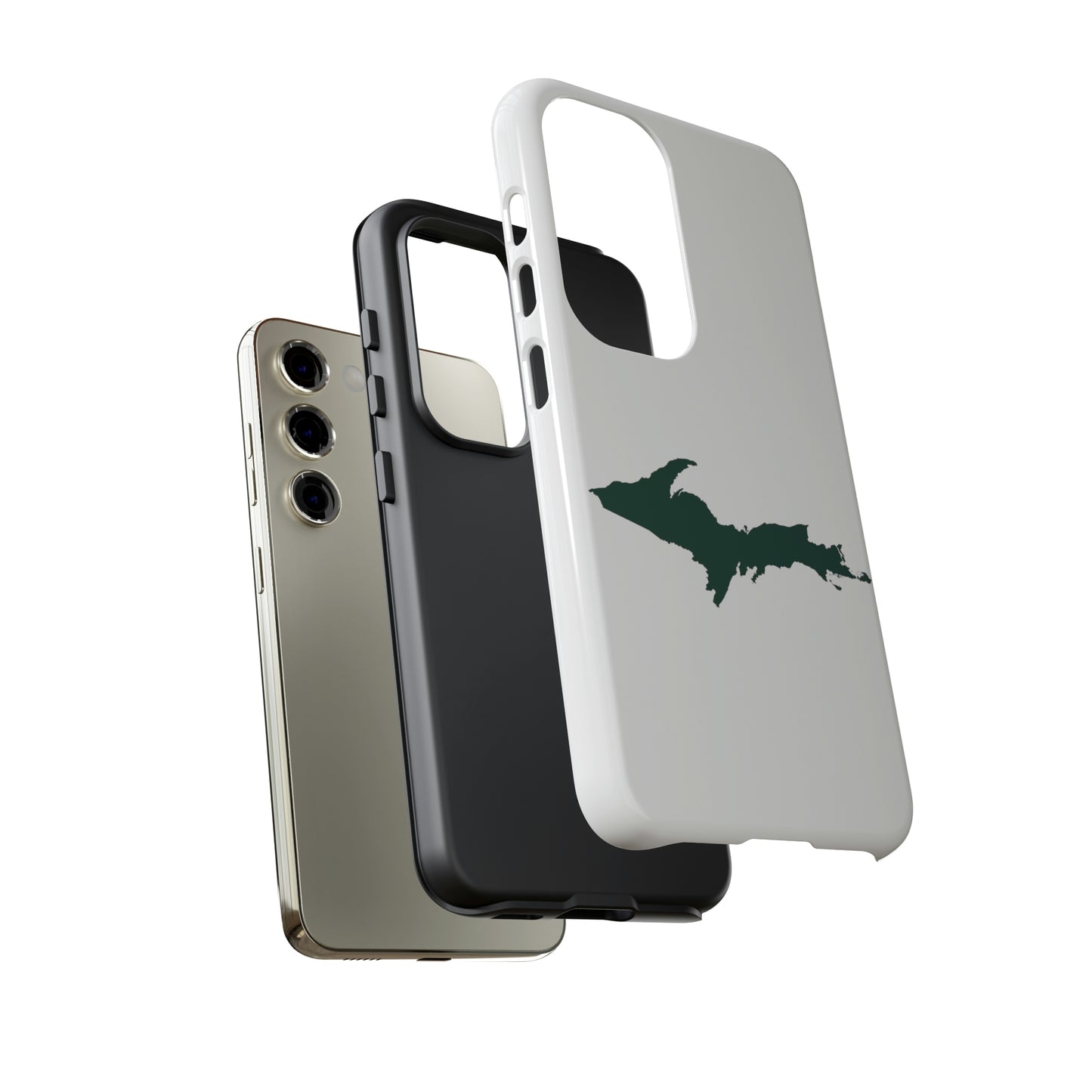 Michigan Upper Peninsula Tough Phone Case (w/ Green UP Outline) | Samsung & Pixel Android