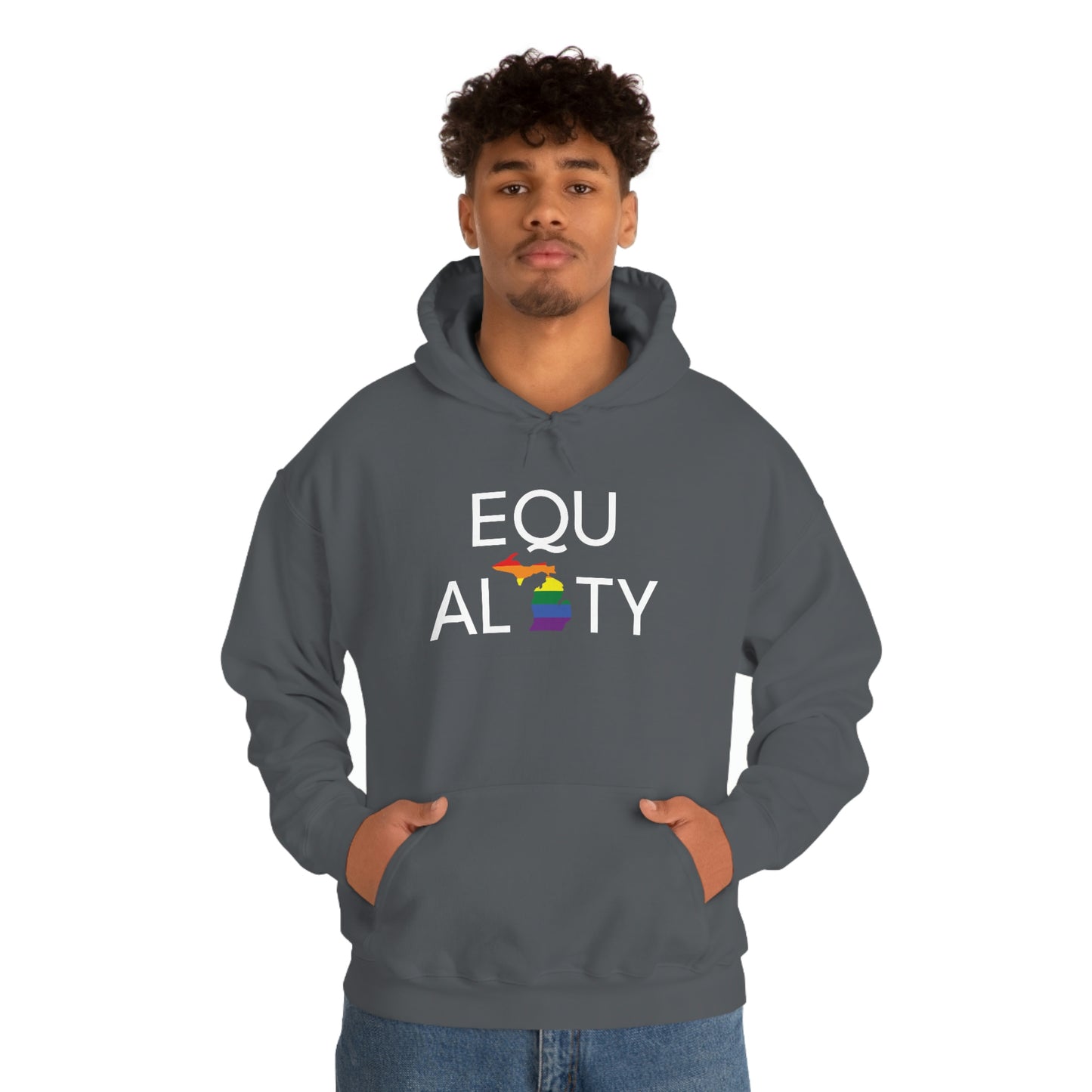 Michigan 'Equality' Hoodie (w/ LGBTQ Pride Colors) | Unisex Standard