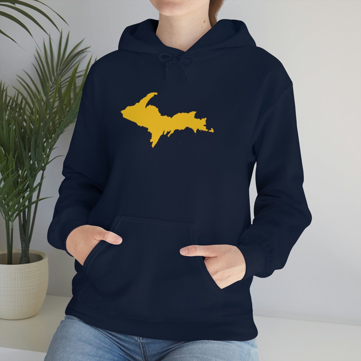 Michigan Upper Peninsula Hoodie (w/ Gold U.P. Outline) | Unisex Standard