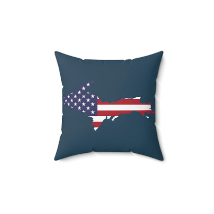 Michigan Upper Peninsula Accent Pillow (w/ UP USA Flag Outline) | '37 Caddie Blue