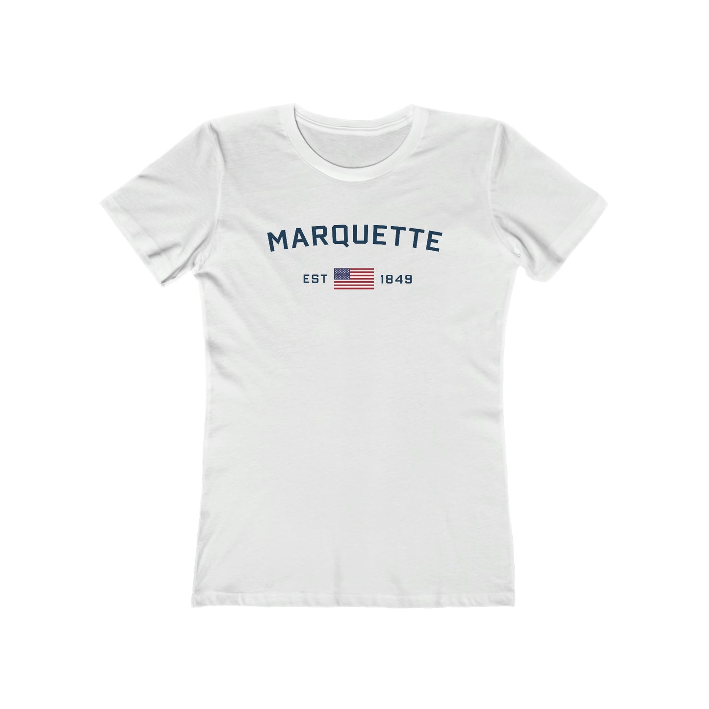 'Marquette EST 1849' (w/USA Flag Outline) | Women's Boyfriend Cut