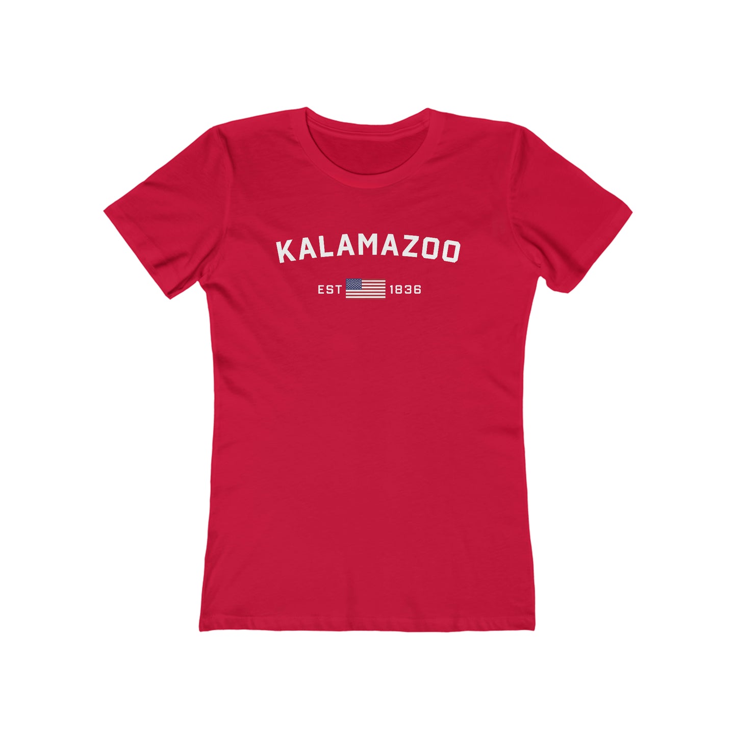 'Kalamazoo EST 1836' (w/USA Flag Outline) | Women's Boyfriend Cut