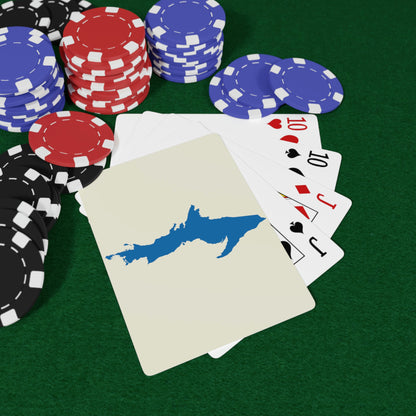 Michigan Upper Peninsula Poker Cards (Ivory Color w/ Azure UP Outline)