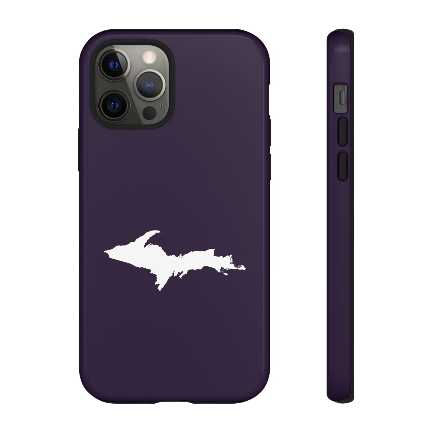 Michigan Upper Peninsula Tough Phone Case (Blackcurrant w/ UP Outline) | Apple iPhone