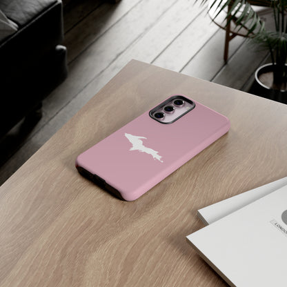 Michigan Upper Peninsula Tough Phone Case (Pink w/ White UP Outline) | Samsung & Pixel Android