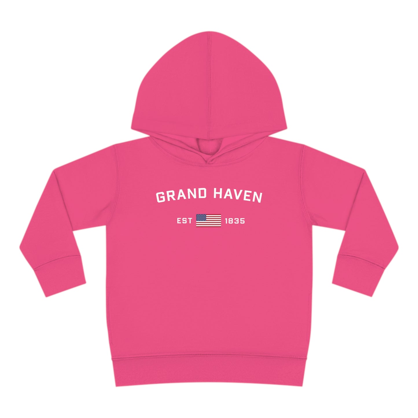 'Grand Haven EST 1835' Hoodie (w/USA Flag Outline) | Unisex Toddler