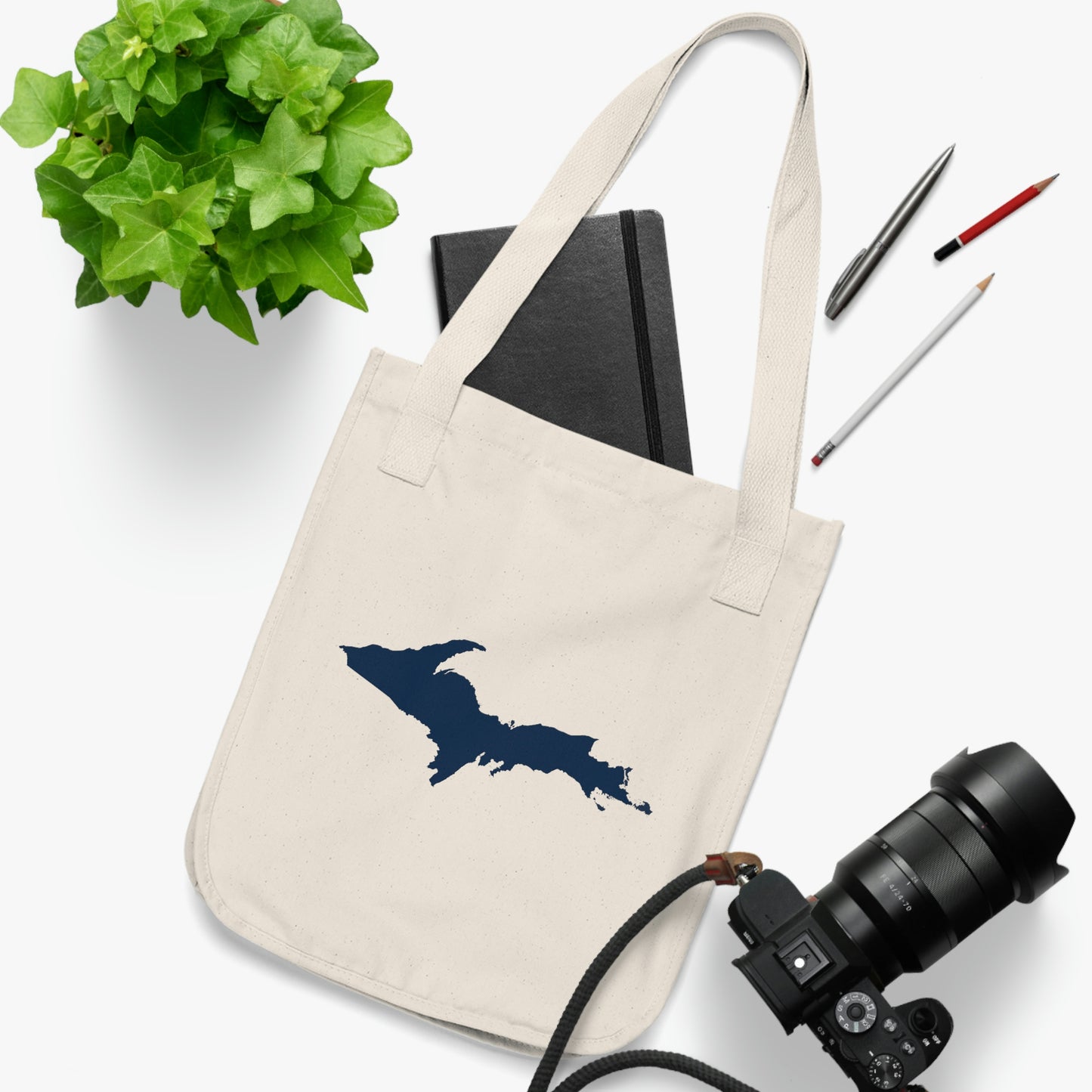 Michigan Upper Peninsula Heavy Tote Bag (w/ UP Outline)