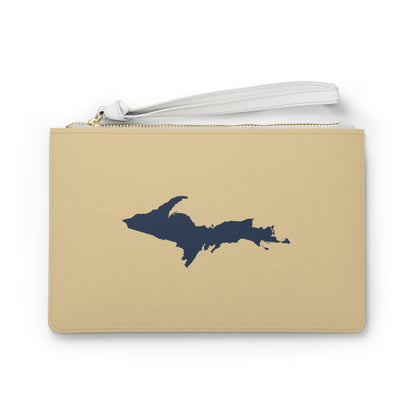 Michigan Upper Peninsula Clutch Bag (Maple Color w/ Navy UP Outline)