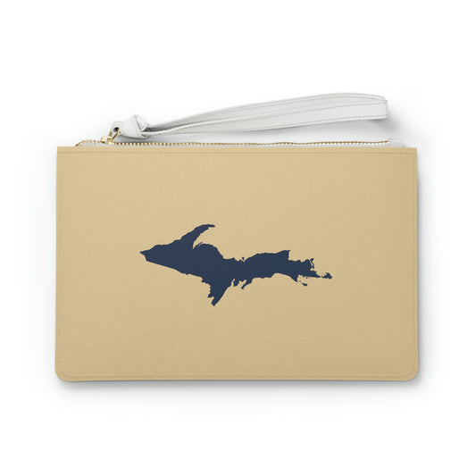 Michigan Upper Peninsula Clutch Bag (Maple Color w/ Navy UP Outline)
