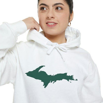 Michigan Upper Peninsula Hoodie (w/ Green UP Outline) | Unisex Garment-Dyed