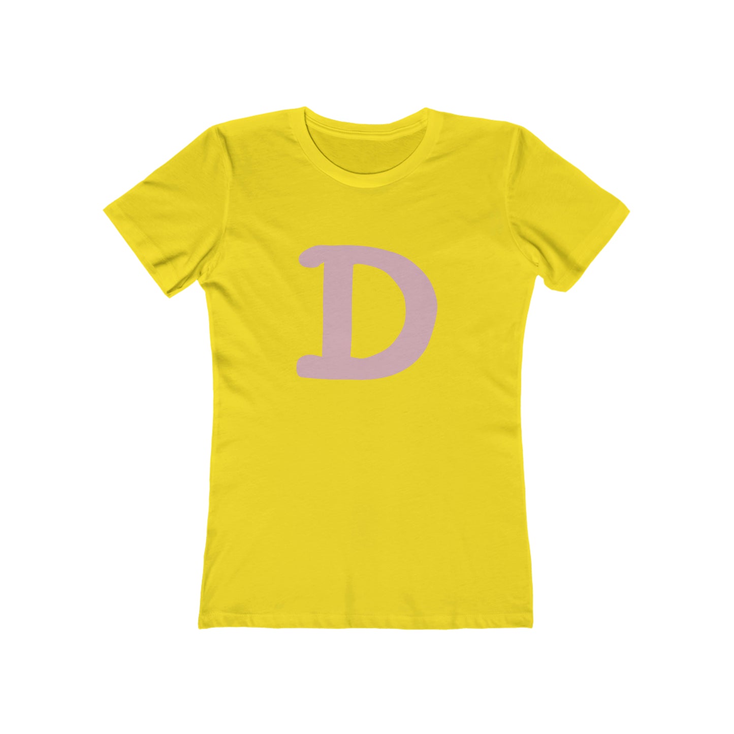 Detroit 'Old French D' T-Shirt (Pink Full Body Outline) | Women's Boyfriend Cut